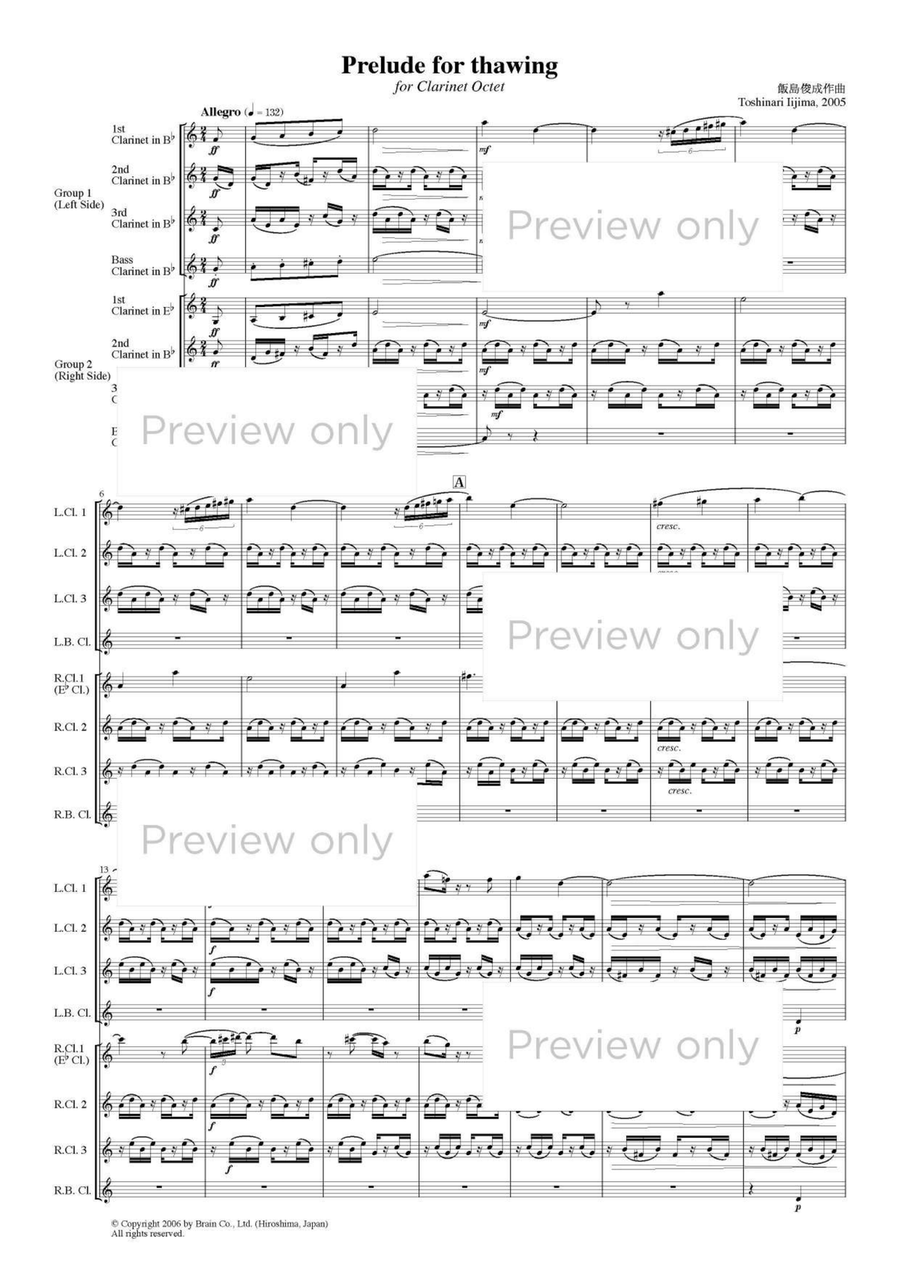 Prelude for Thawing - Clarinet Octet Chamber Music scores gallery preview page 2