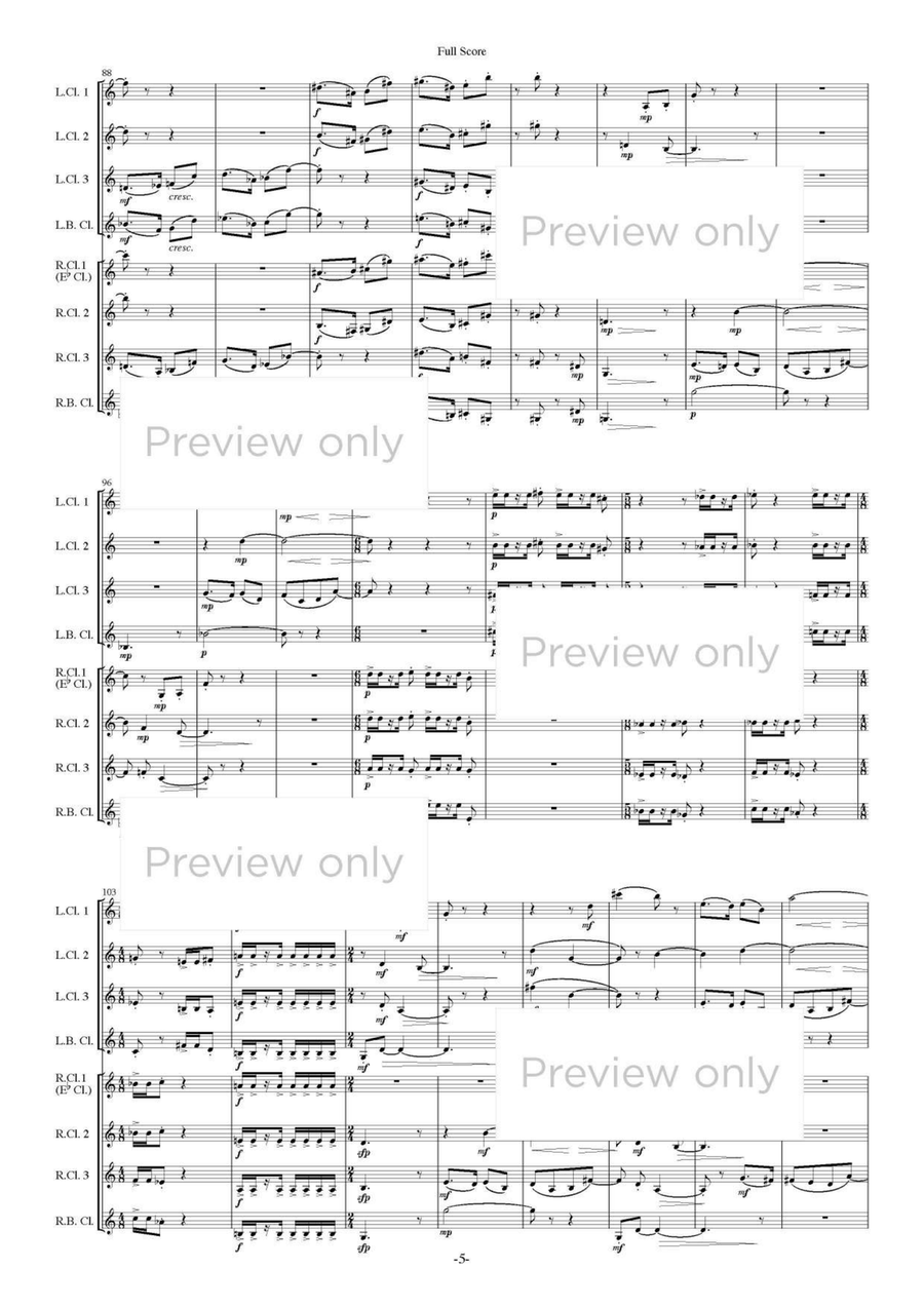 Prelude for Thawing - Clarinet Octet Chamber Music scores gallery preview page 6