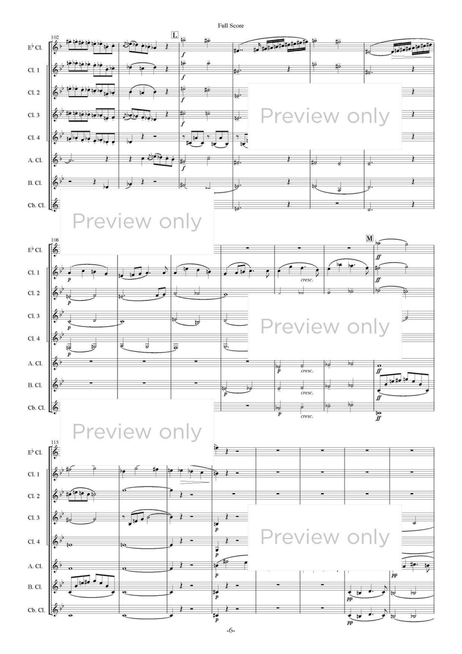 Journey of Leaf - Clarinet Octet Clarinet Quartet scores gallery preview page 7