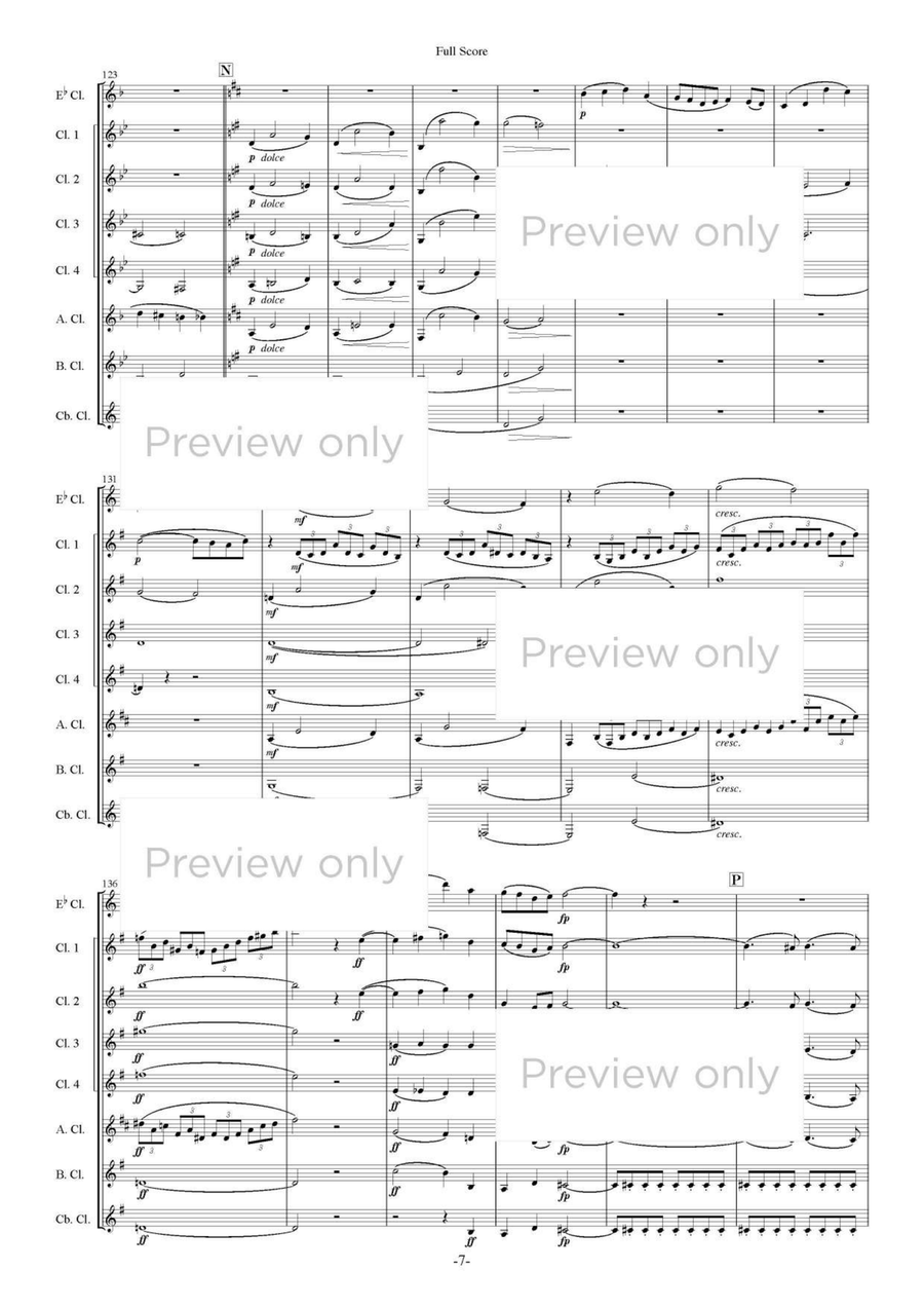 Journey of Leaf - Clarinet Octet Clarinet Quartet scores gallery preview page 8