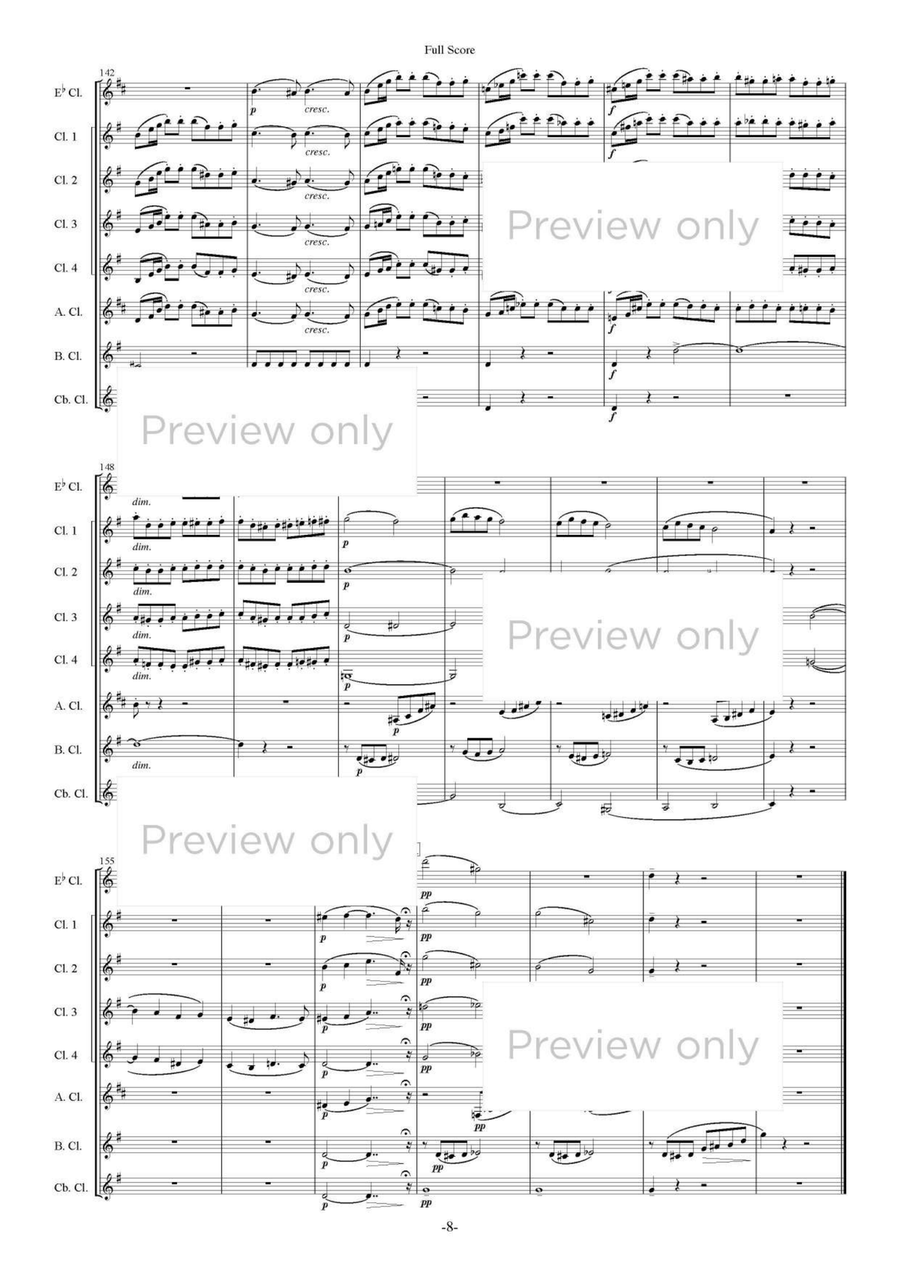 Journey of Leaf - Clarinet Octet Clarinet Quartet scores gallery preview page 9