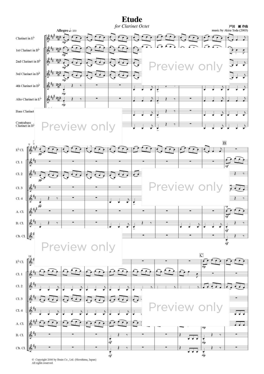 Etude - Clarinet Octet Etude - Clarinet Octet Clarinet Quartet scores gallery preview page 2