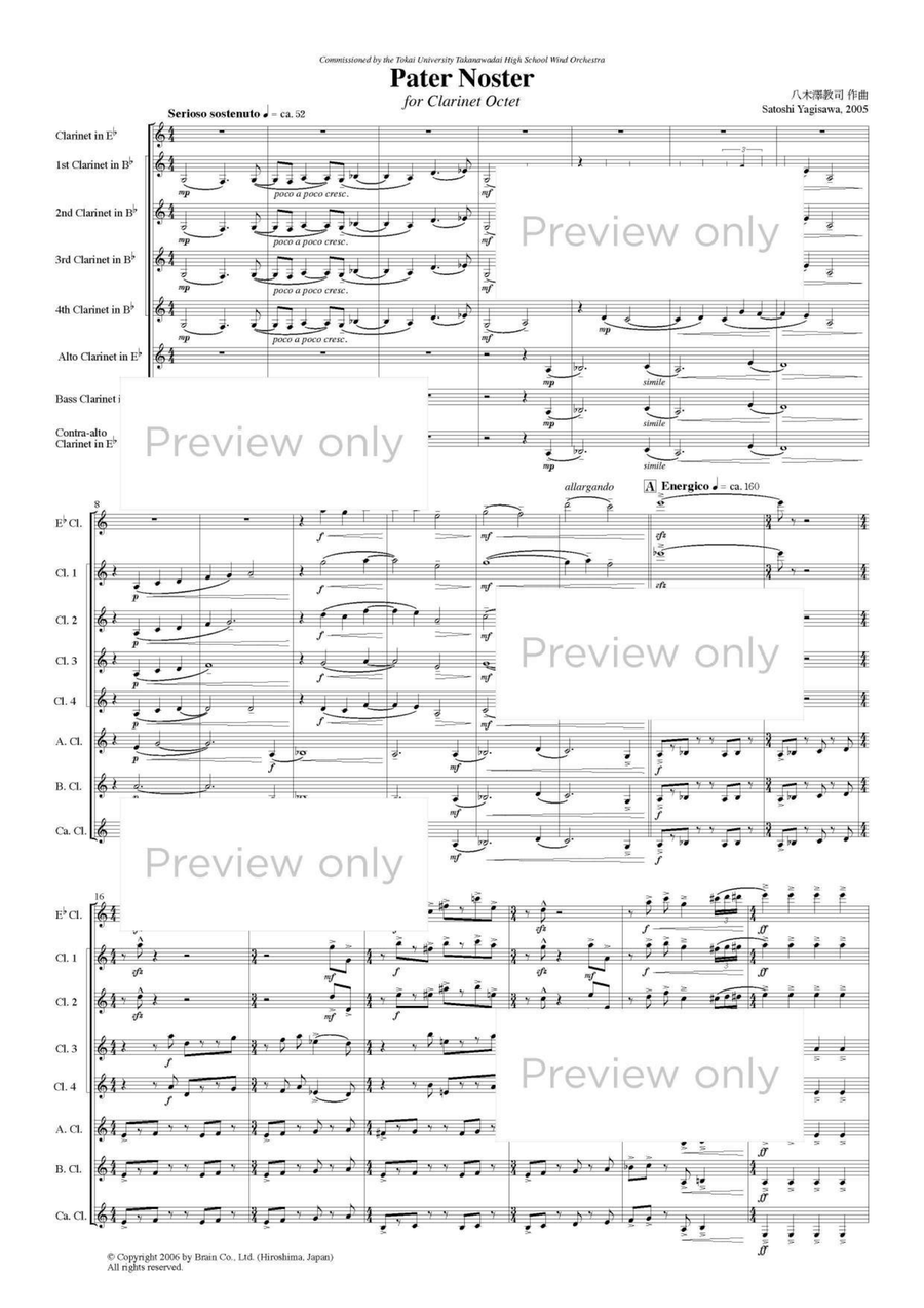 Pater Noster - Clarinet Octet Clarinet Quartet scores gallery preview page 2