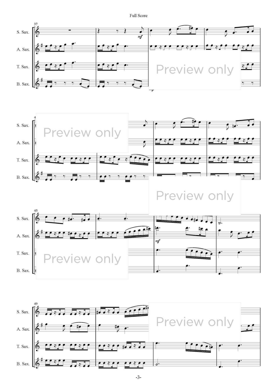 Greensleeves Fantasy - Saxophone Quartet Saxophone Quartet scores gallery preview page 4