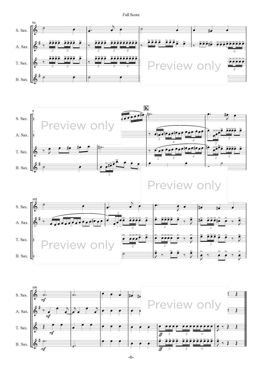 Greensleeves Fantasy - Saxophone Quartet Saxophone Quartet scores gallery preview page 7