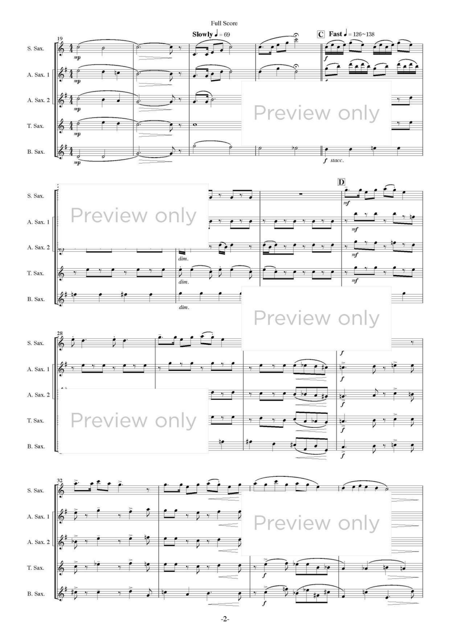 Foster Rhapsody - Saxophone Quintet Saxophone Quintet scores gallery preview page 3