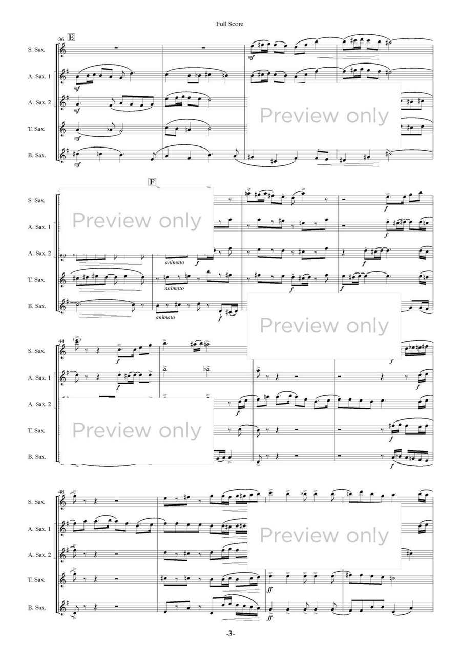 Foster Rhapsody - Saxophone Quintet Saxophone Quintet scores gallery preview page 4