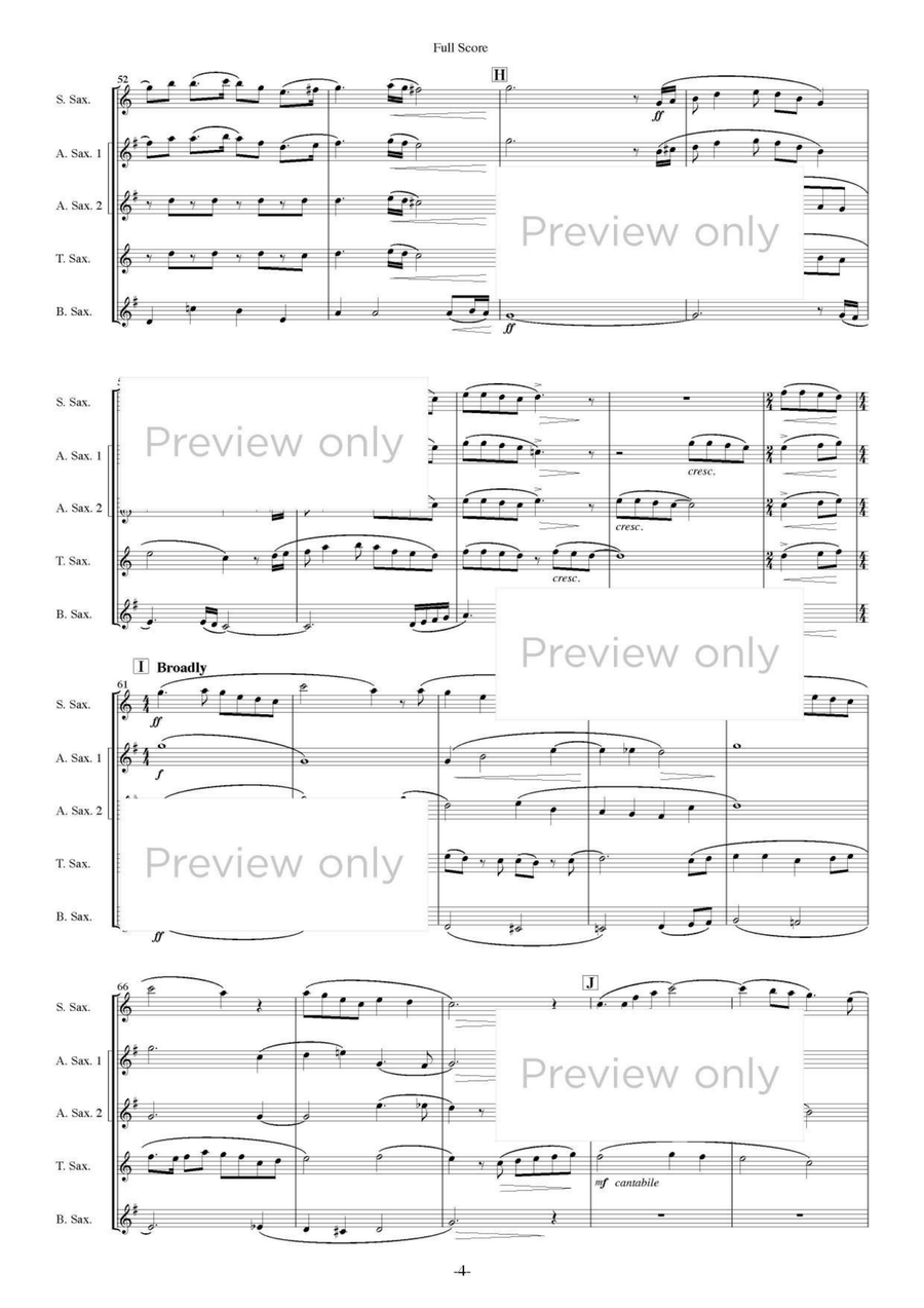 Foster Rhapsody - Saxophone Quintet Saxophone Quintet scores gallery preview page 5