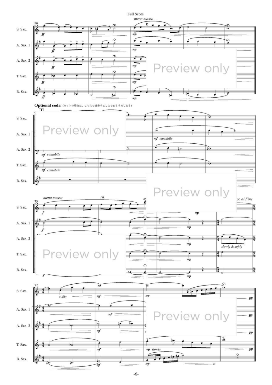 Foster Rhapsody - Saxophone Quintet Saxophone Quintet scores gallery preview page 7