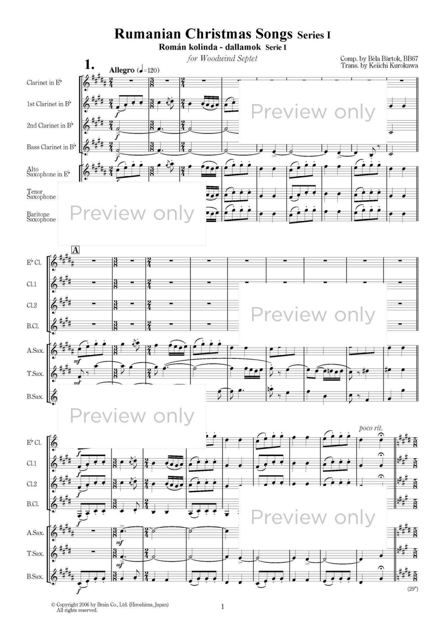 Romanian Christmas Songs Series I - Woodwind Septet Chamber Music scores gallery preview page 2