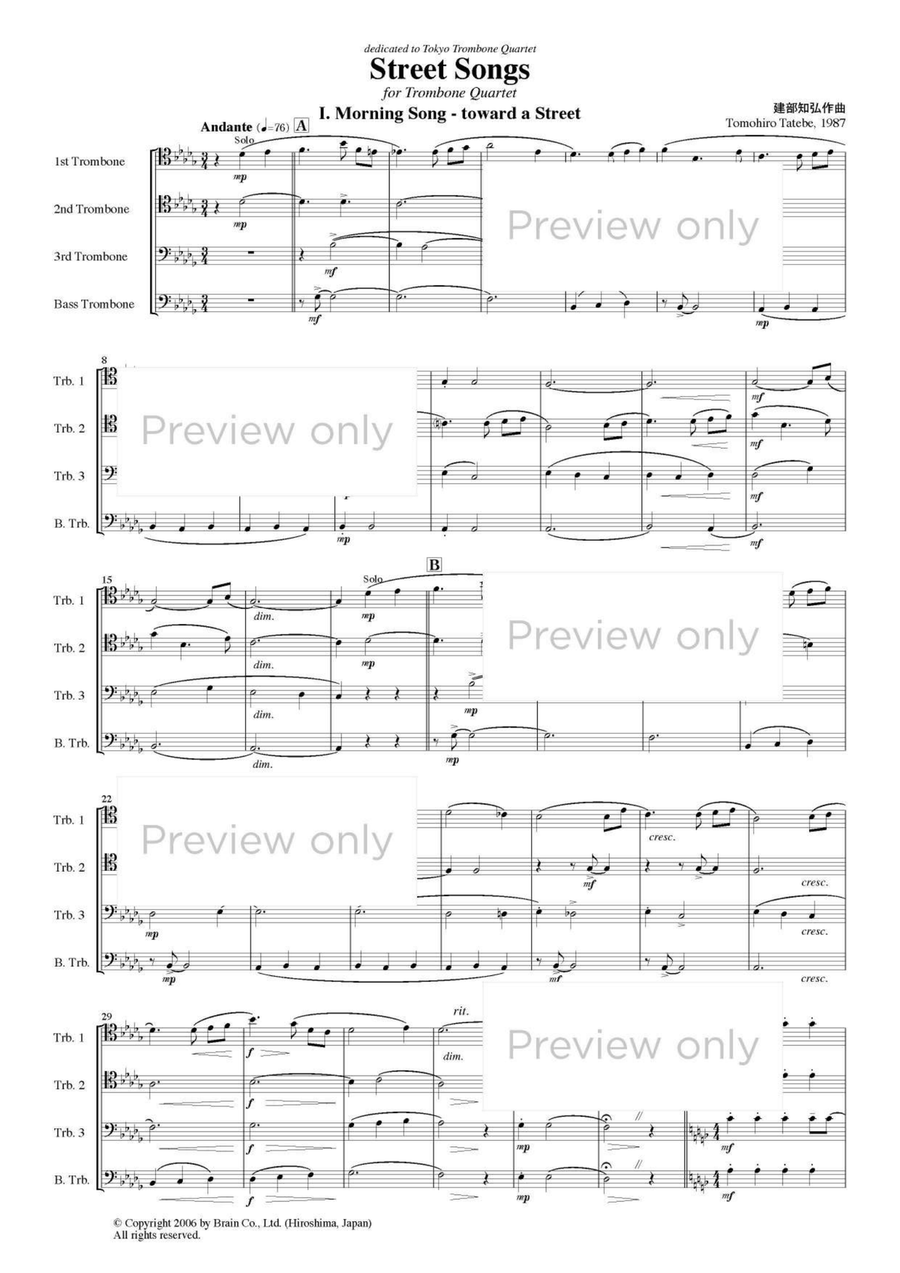 Street Songs - Trombone Quartet Trombone Quartet scores gallery preview page 2