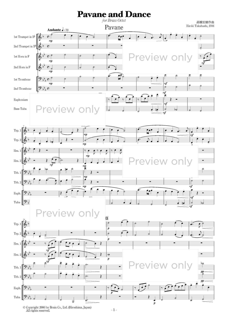 Pavane and Dance - Brass Octet Euphonium scores gallery preview page 2