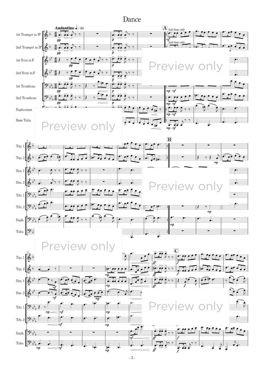 Pavane and Dance - Brass Octet Euphonium scores gallery preview page 4