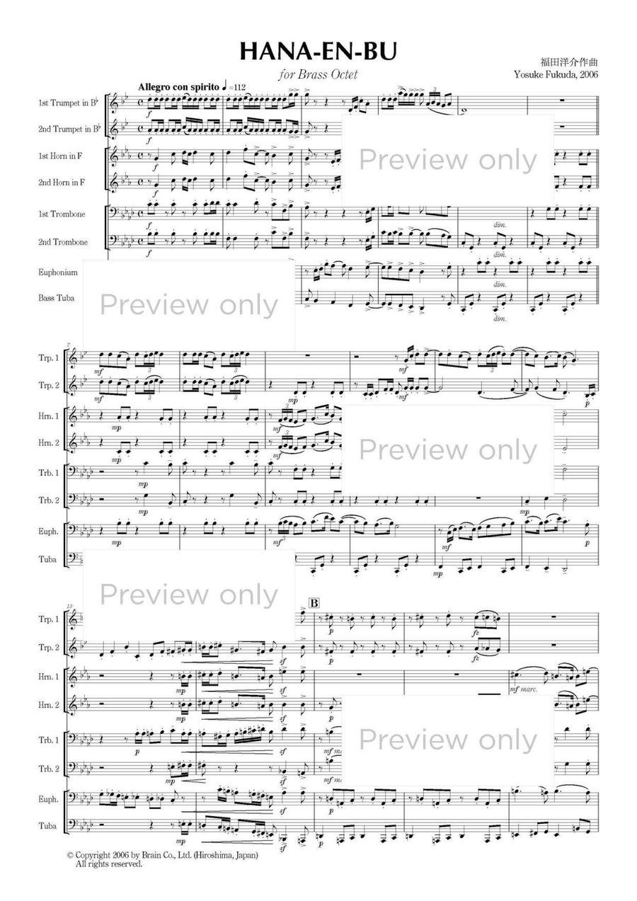 Hana-en-bu - Brass Octet Hana-en-bu - Brass Octet Euphonium scores gallery preview page 2