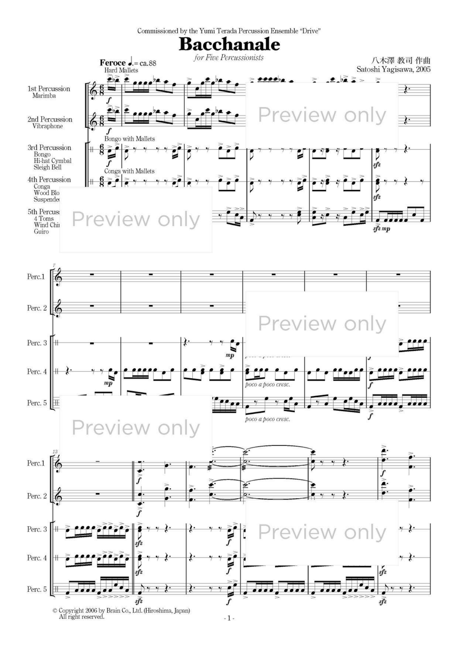 Bacchanale - Percussion Quintet Marimba scores gallery preview page 2