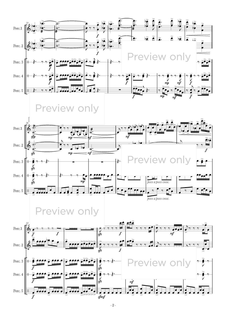 Bacchanale - Percussion Quintet Marimba scores gallery preview page 3