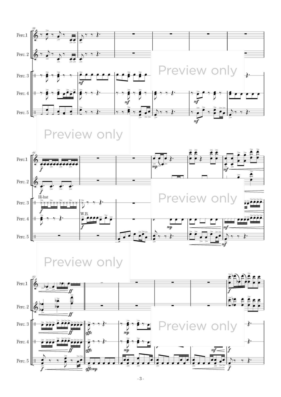 Bacchanale - Percussion Quintet Marimba scores gallery preview page 4