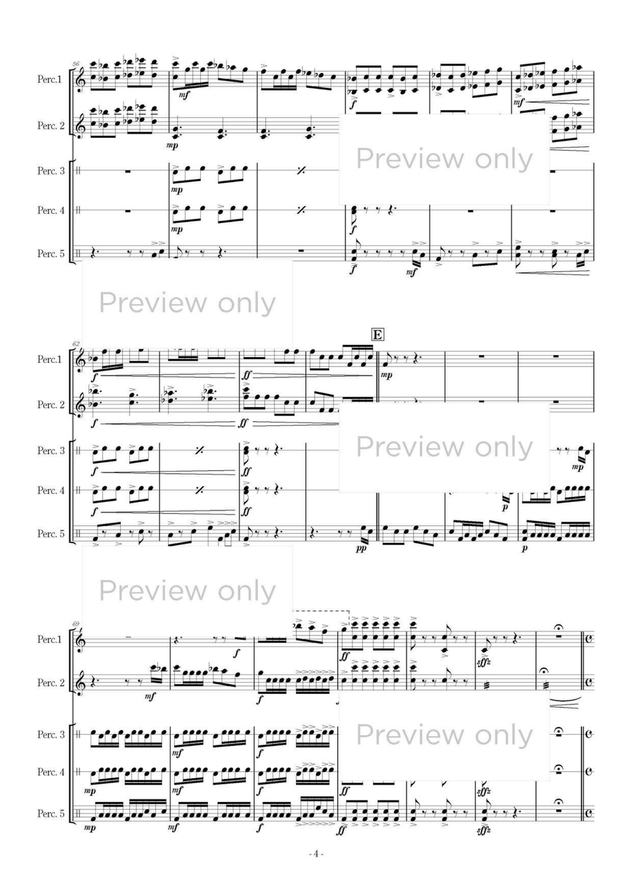 Bacchanale - Percussion Quintet Marimba scores gallery preview page 5