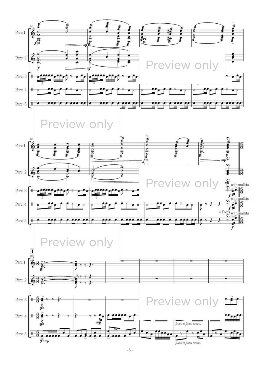 Bacchanale - Percussion Quintet Marimba scores gallery preview page 7