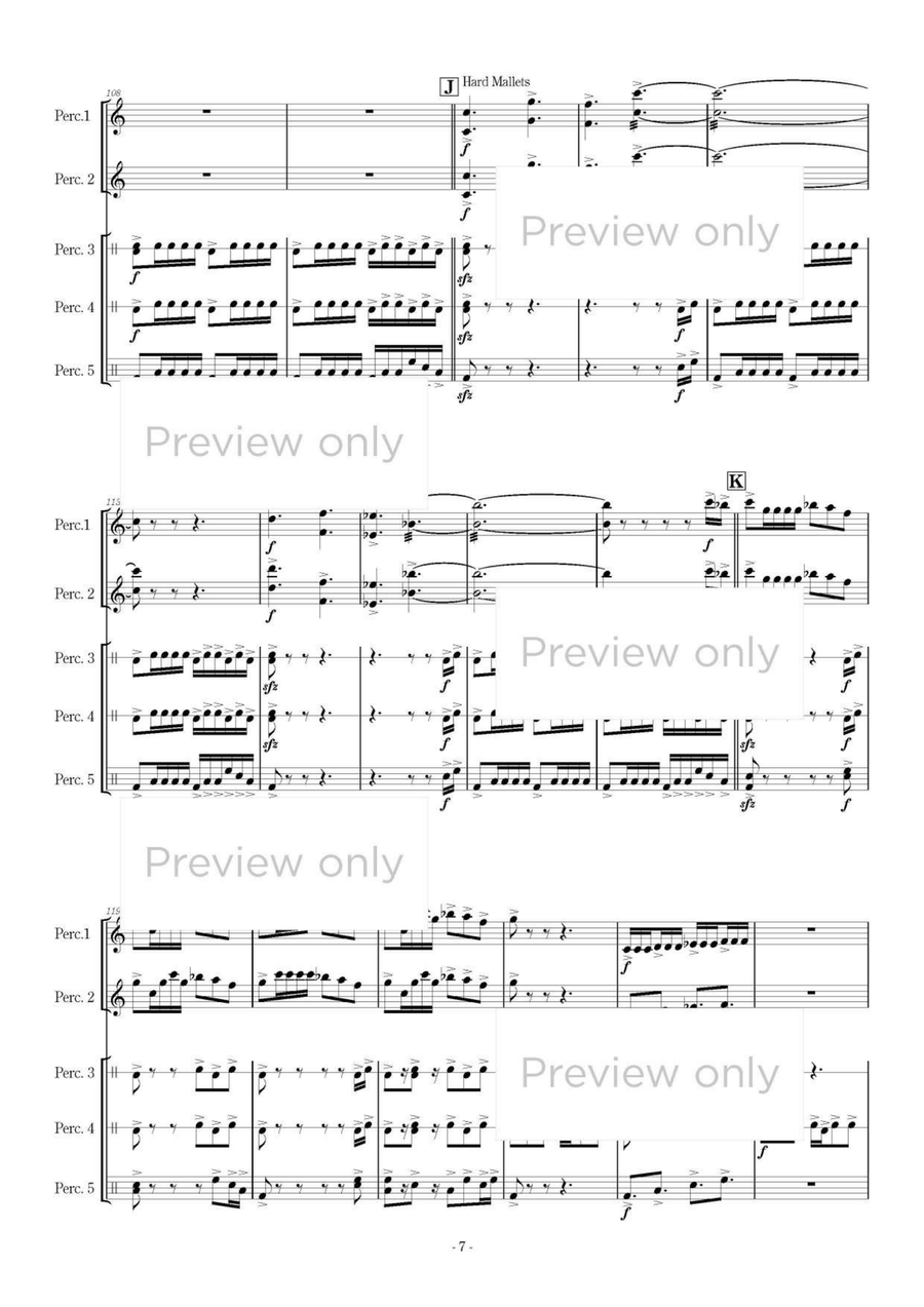 Bacchanale - Percussion Quintet Marimba scores gallery preview page 8