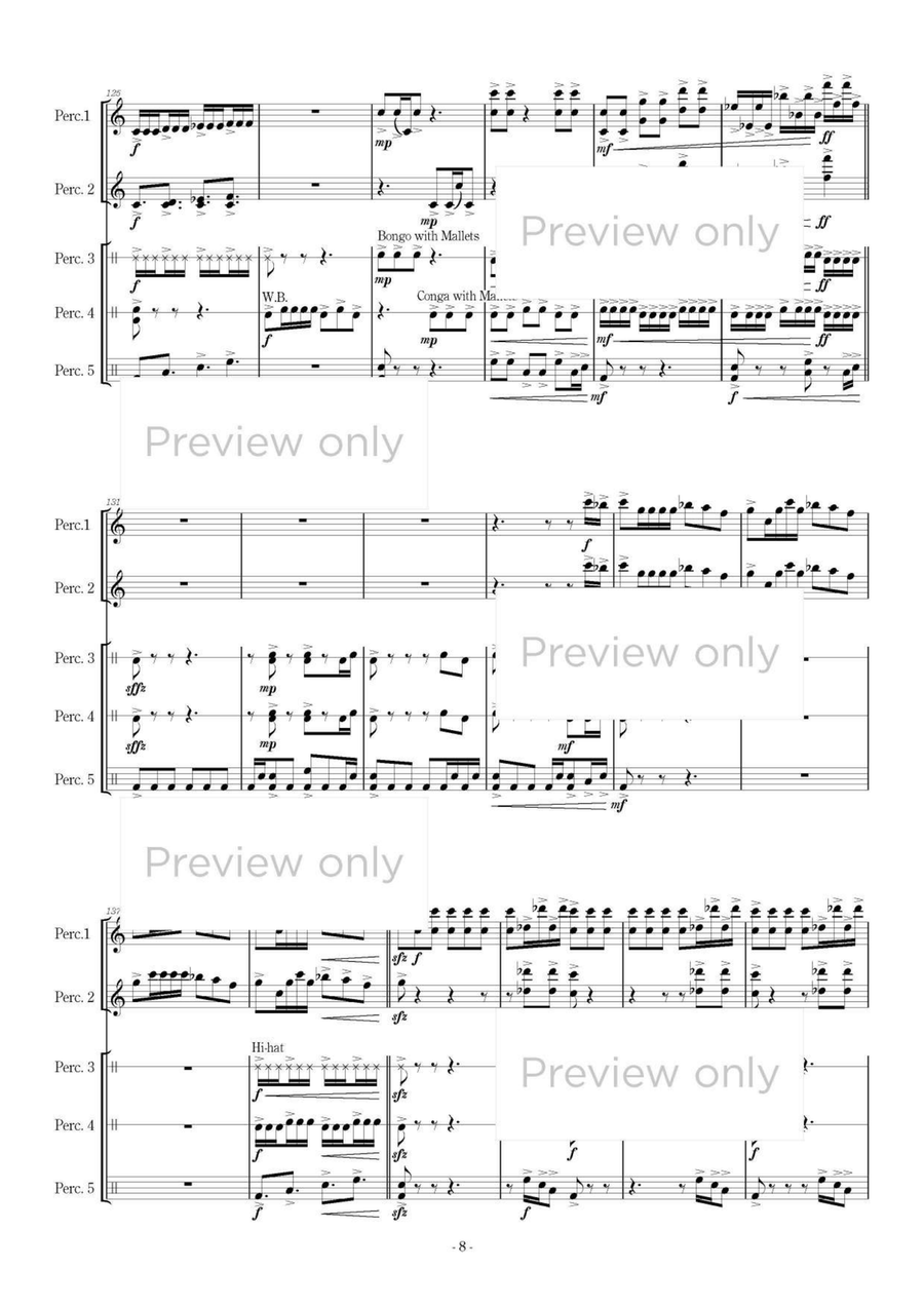Bacchanale - Percussion Quintet Marimba scores gallery preview page 9