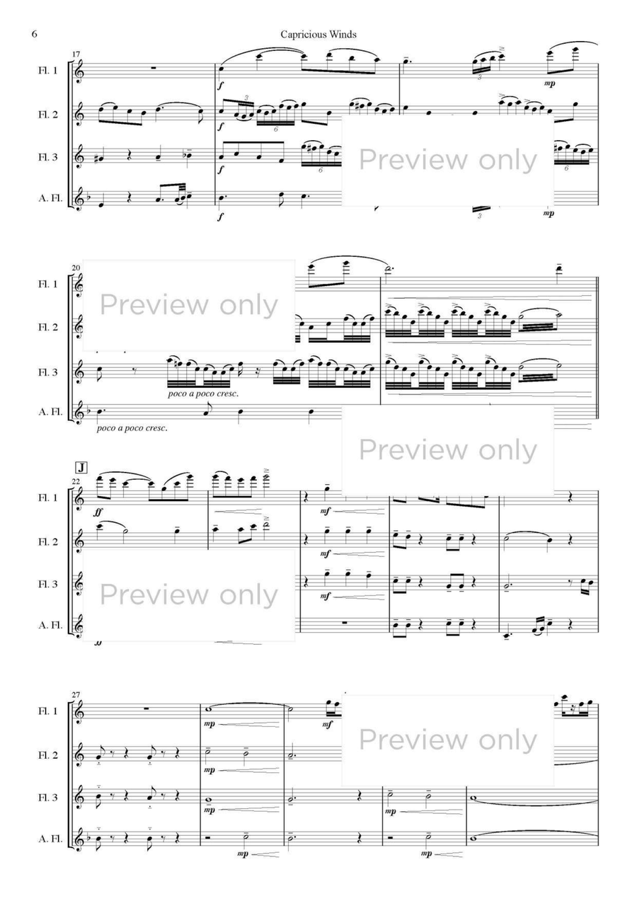 Capricious Winds - Flute Quartet Flute Quartet scores gallery preview page 7