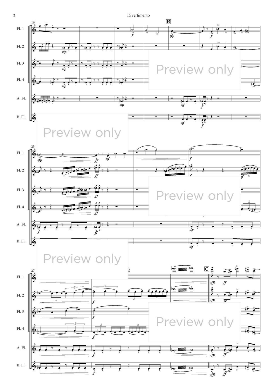 Divertimento - Flute Sextet Flute Duet scores gallery preview page 3