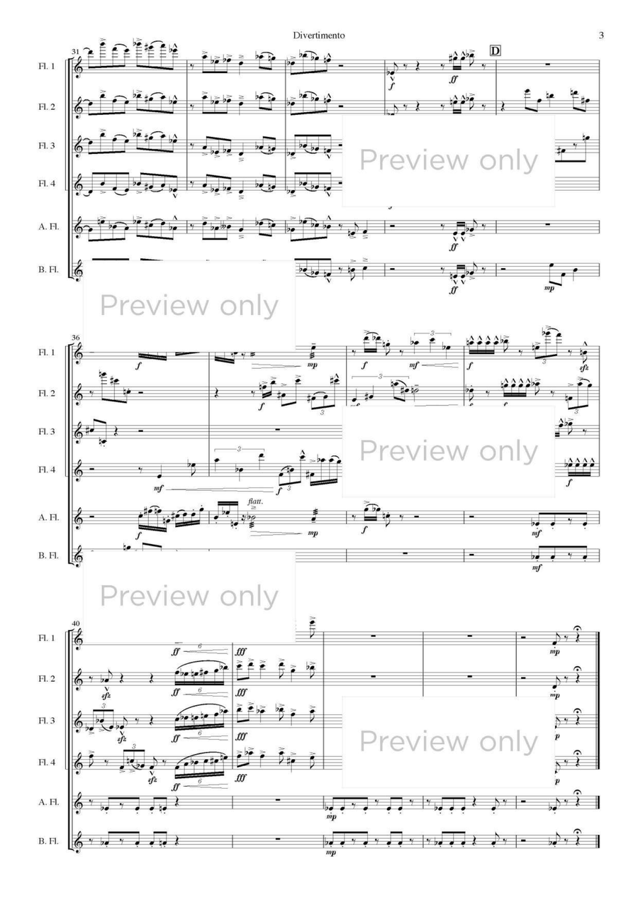 Divertimento - Flute Sextet Flute Duet scores gallery preview page 4