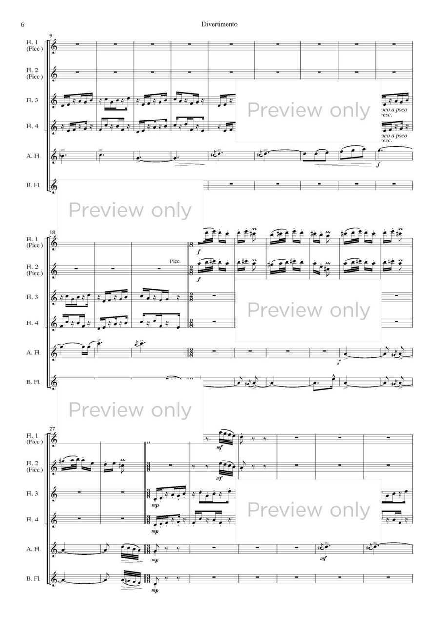 Divertimento - Flute Sextet Flute Duet scores gallery preview page 7