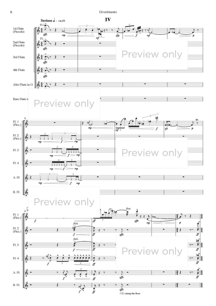 Divertimento - Flute Sextet Flute Duet scores gallery preview page 9