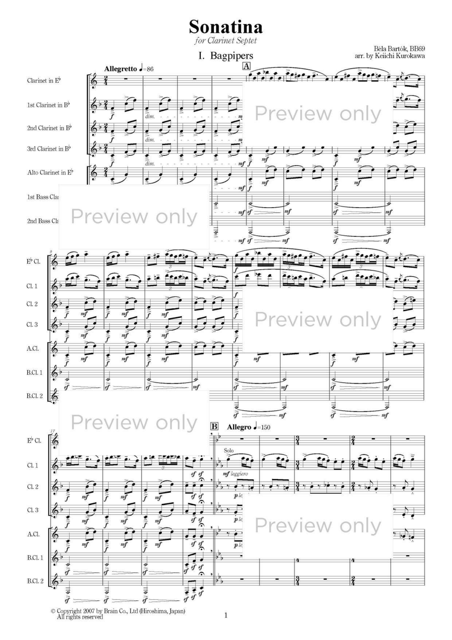 Sonatina - Clarinet Septet Chamber Music scores gallery preview page 2