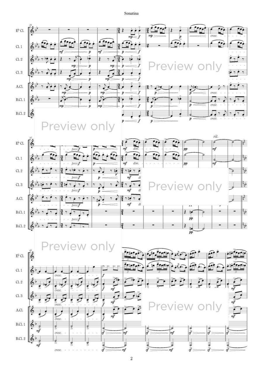 Sonatina - Clarinet Septet Chamber Music scores gallery preview page 3