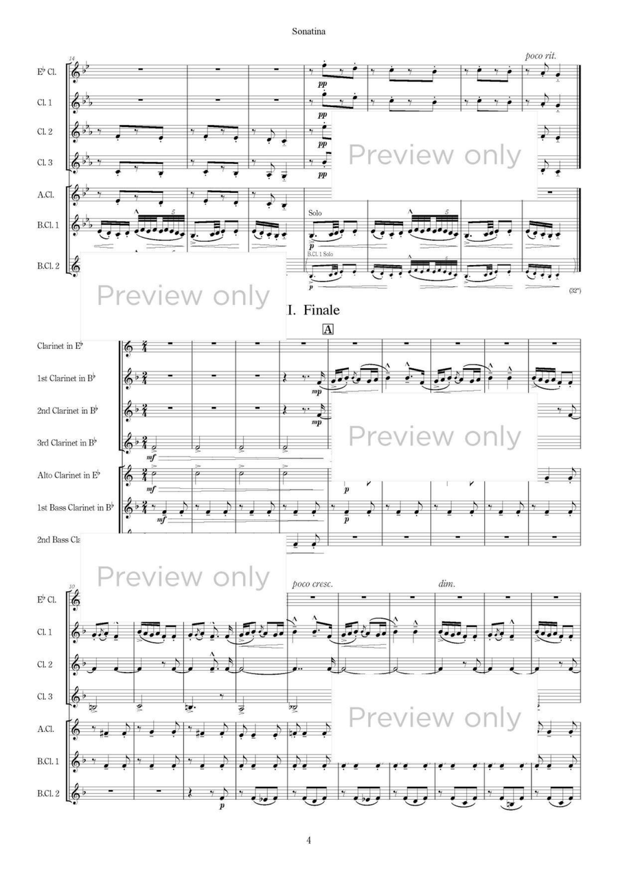 Sonatina - Clarinet Septet Chamber Music scores gallery preview page 5