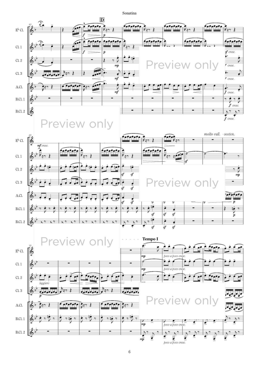 Sonatina - Clarinet Septet Chamber Music scores gallery preview page 7