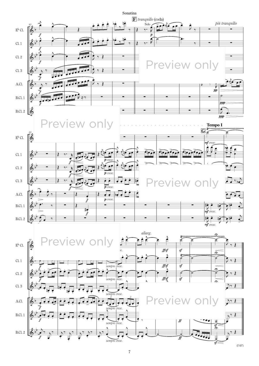Sonatina - Clarinet Septet Chamber Music scores gallery preview page 8