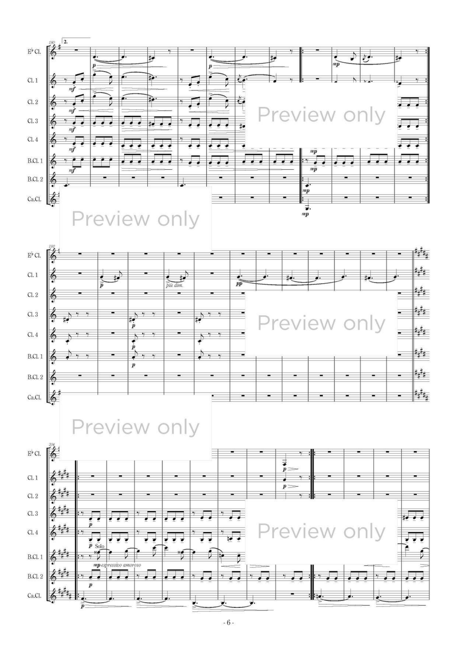 Mephisto Waltz No.1 - Clarinet Octet Clarinet Quartet scores gallery preview page 7