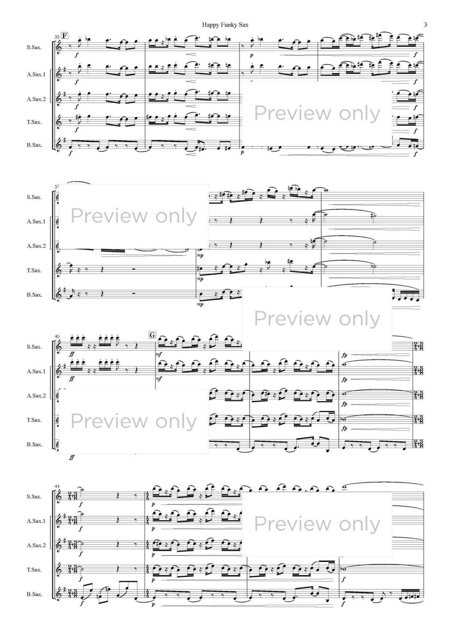 Happy Funky Sax - Saxophone Quintet Saxophone Quintet scores gallery preview page 4
