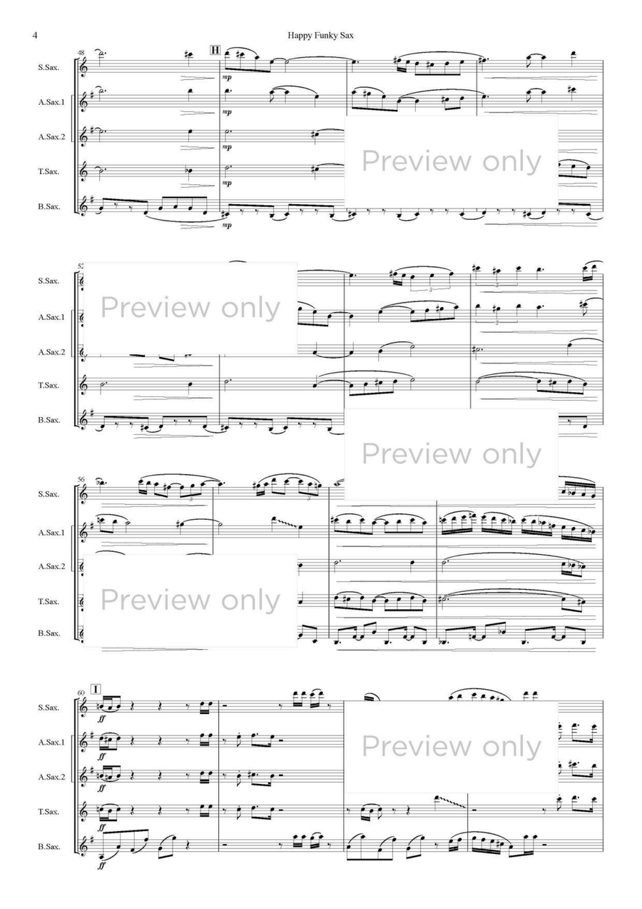 Happy Funky Sax - Saxophone Quintet Saxophone Quintet scores gallery preview page 5