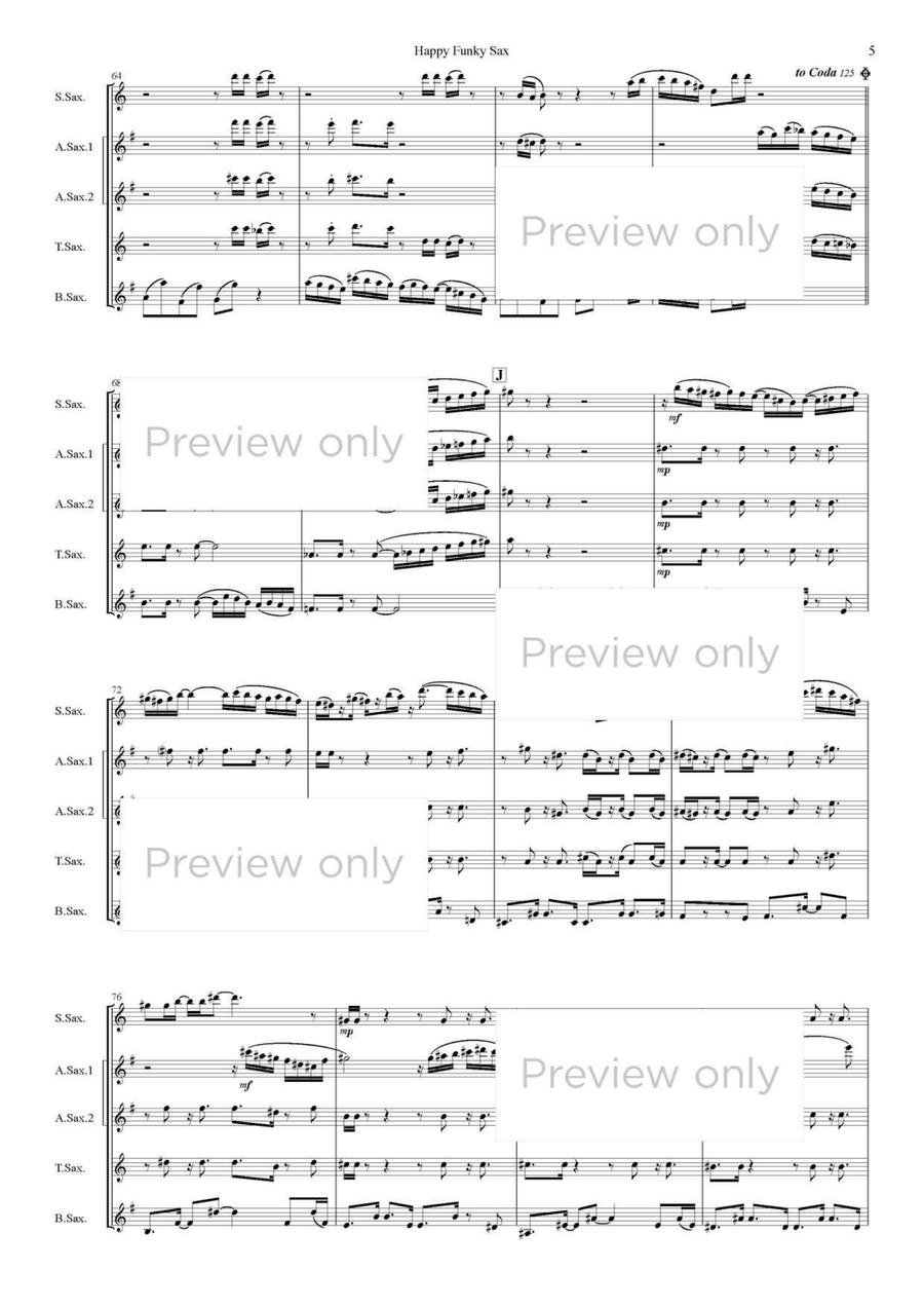 Happy Funky Sax - Saxophone Quintet Saxophone Quintet scores gallery preview page 6