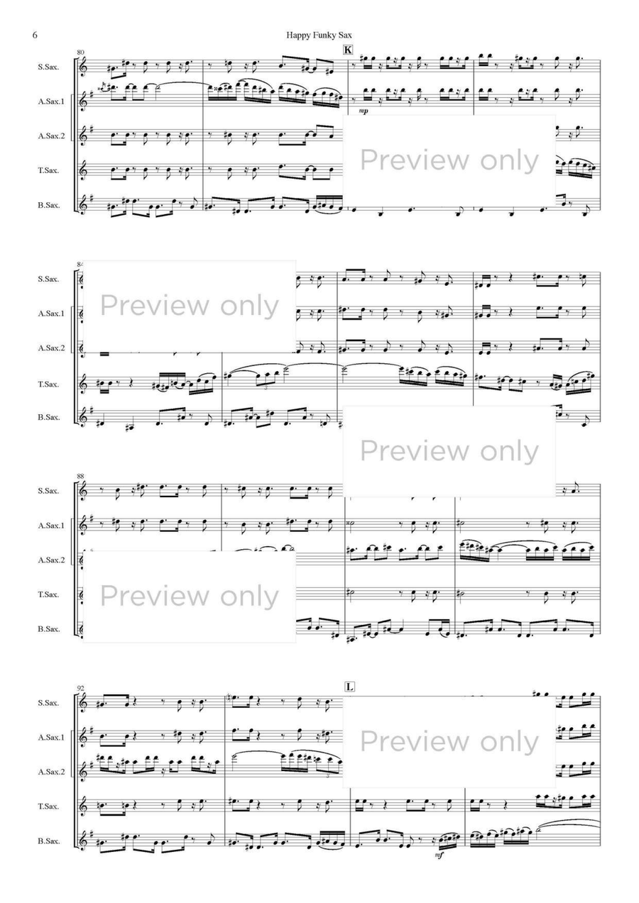 Happy Funky Sax - Saxophone Quintet Saxophone Quintet scores gallery preview page 7