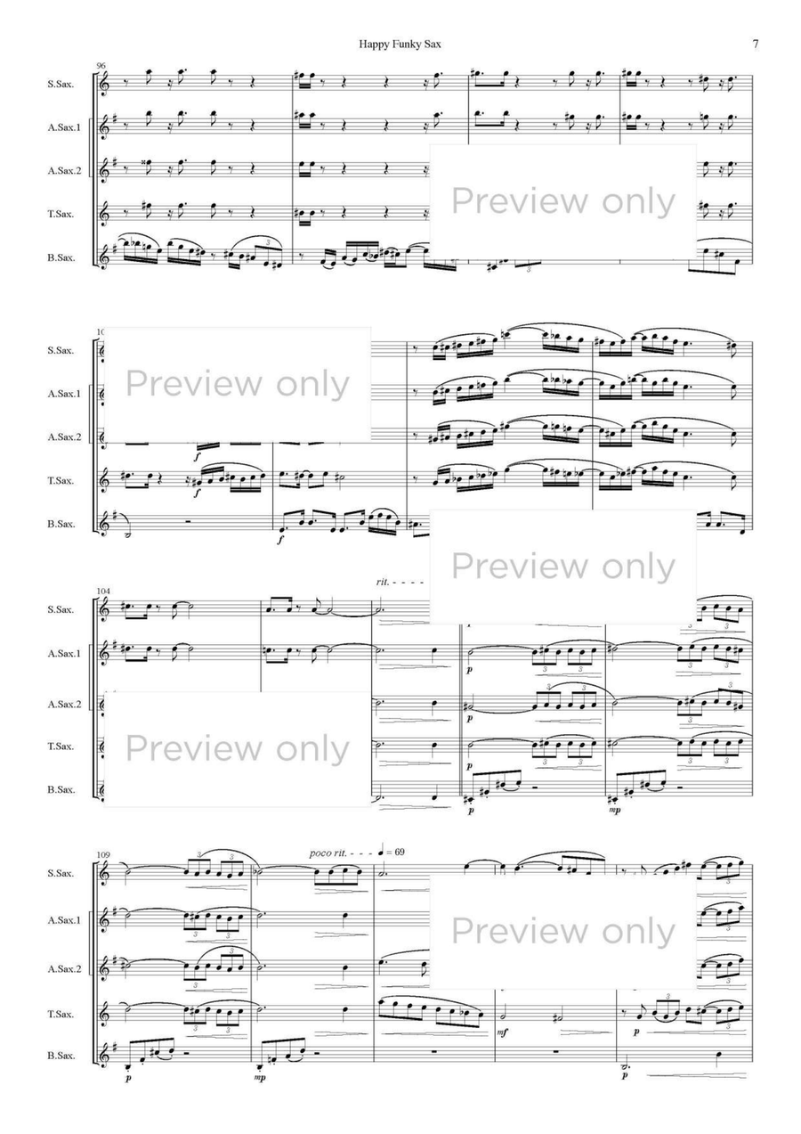 Happy Funky Sax - Saxophone Quintet Saxophone Quintet scores gallery preview page 8