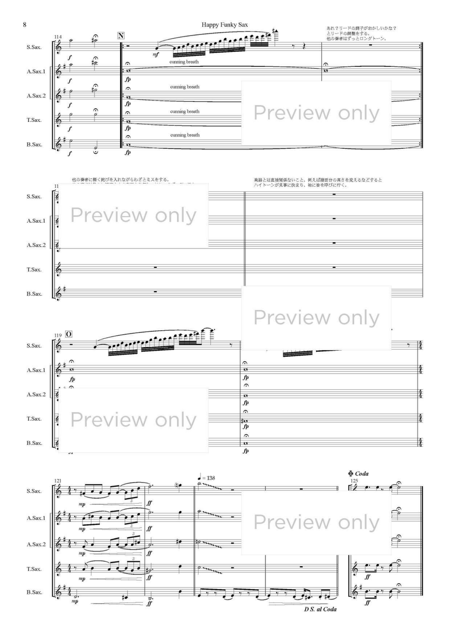 Happy Funky Sax - Saxophone Quintet Saxophone Quintet scores gallery preview page 9