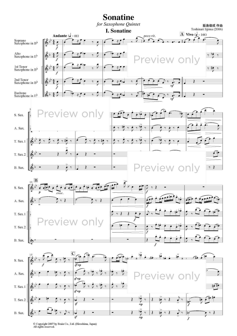 Sonatine - Saxophone Quintet Saxophone Quintet scores gallery preview page 2