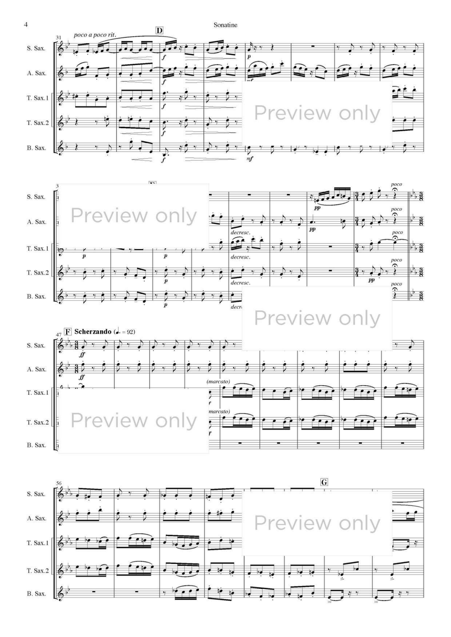 Sonatine - Saxophone Quintet Saxophone Quintet scores gallery preview page 5