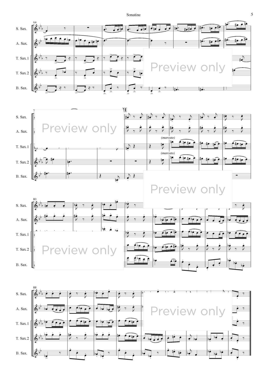 Sonatine - Saxophone Quintet Saxophone Quintet scores gallery preview page 6