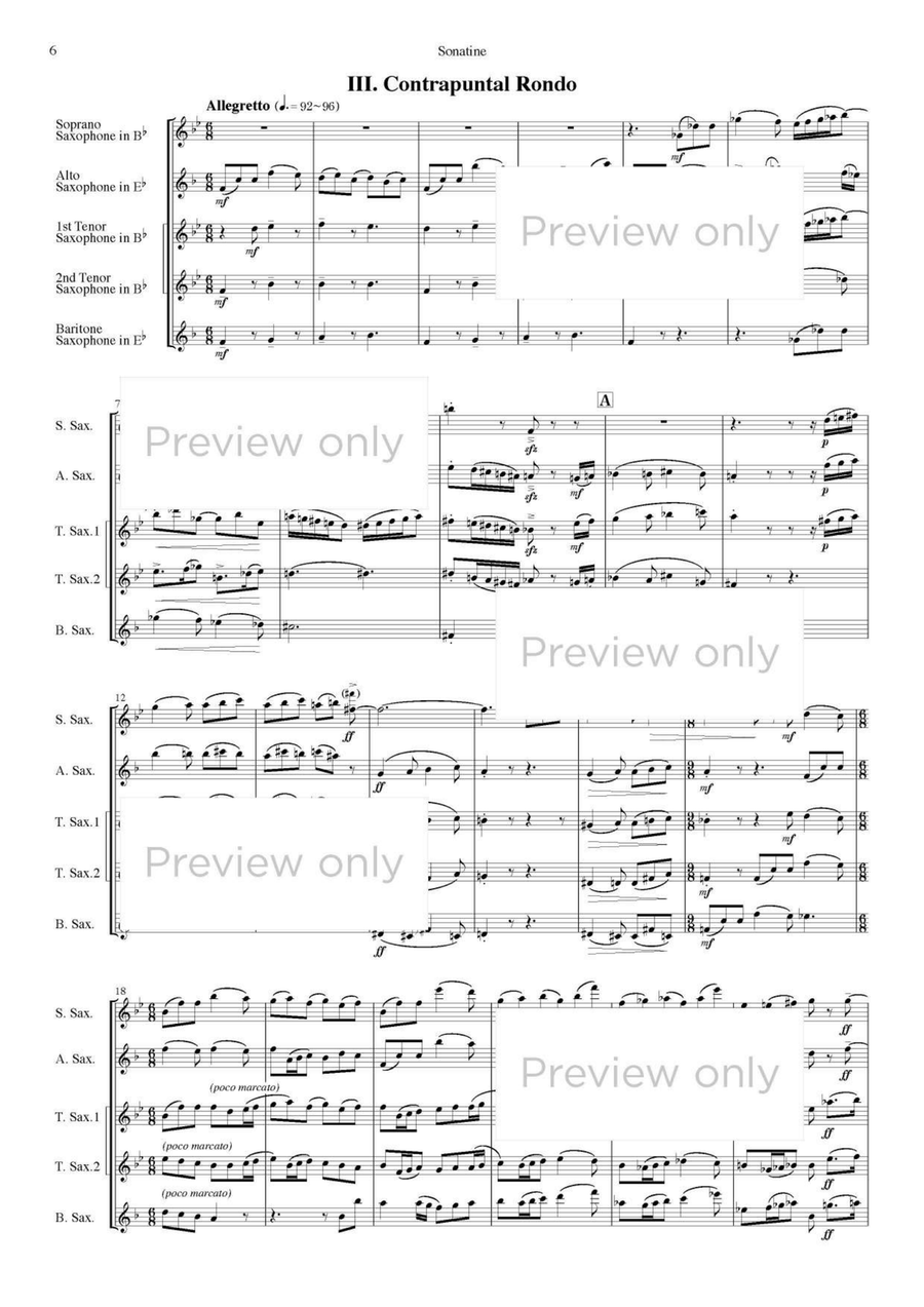 Sonatine - Saxophone Quintet Saxophone Quintet scores gallery preview page 7