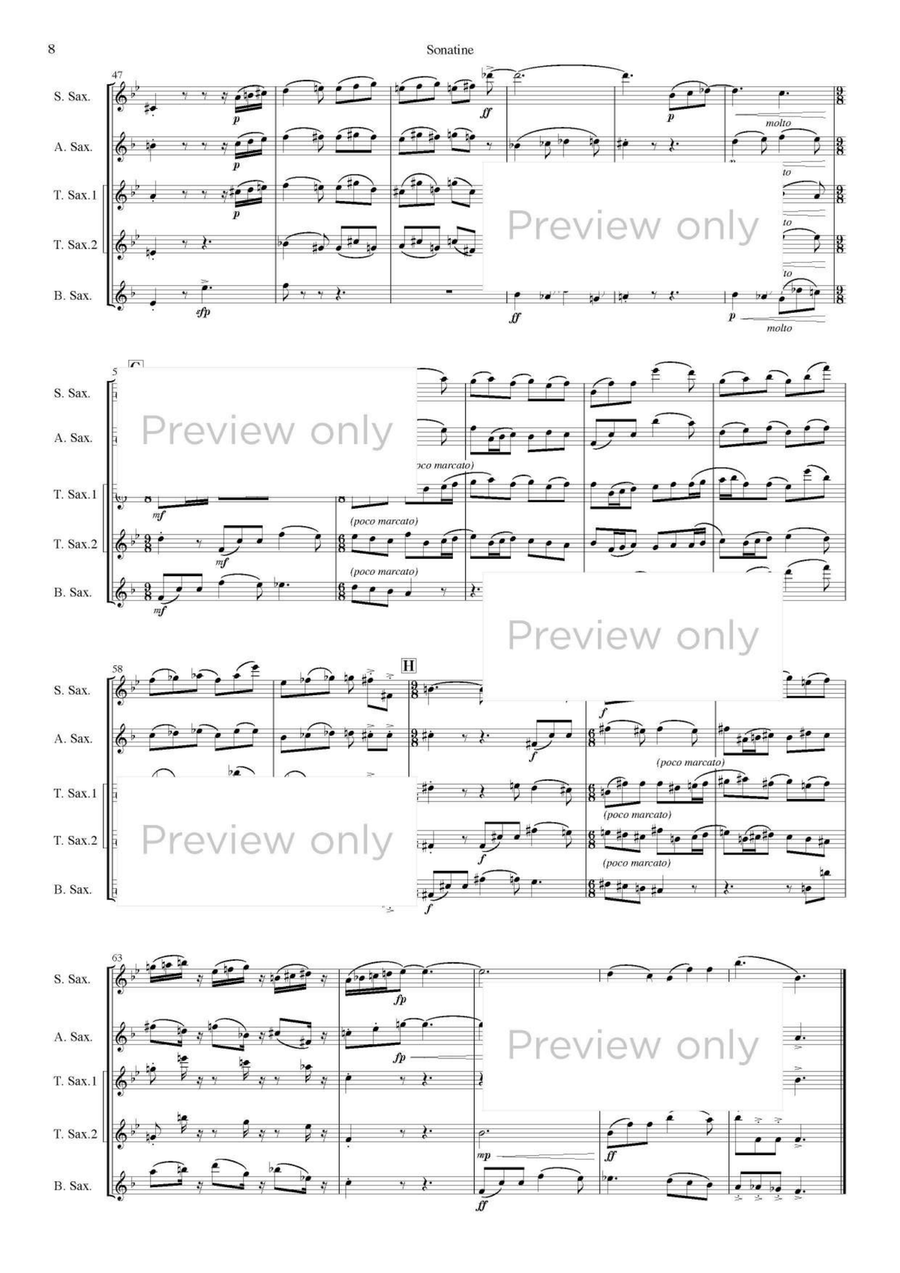 Sonatine - Saxophone Quintet Saxophone Quintet scores gallery preview page 9