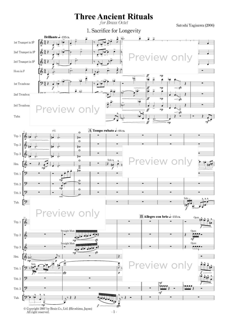 Three Ancient Rituals - Brass Octet Flugelhorn scores gallery preview page 2