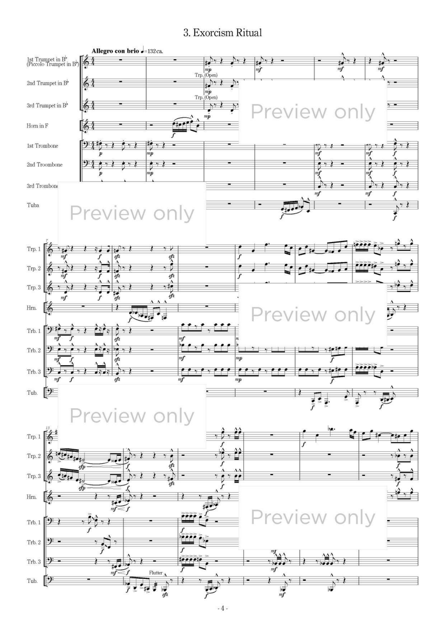 Three Ancient Rituals - Brass Octet Flugelhorn scores gallery preview page 5
