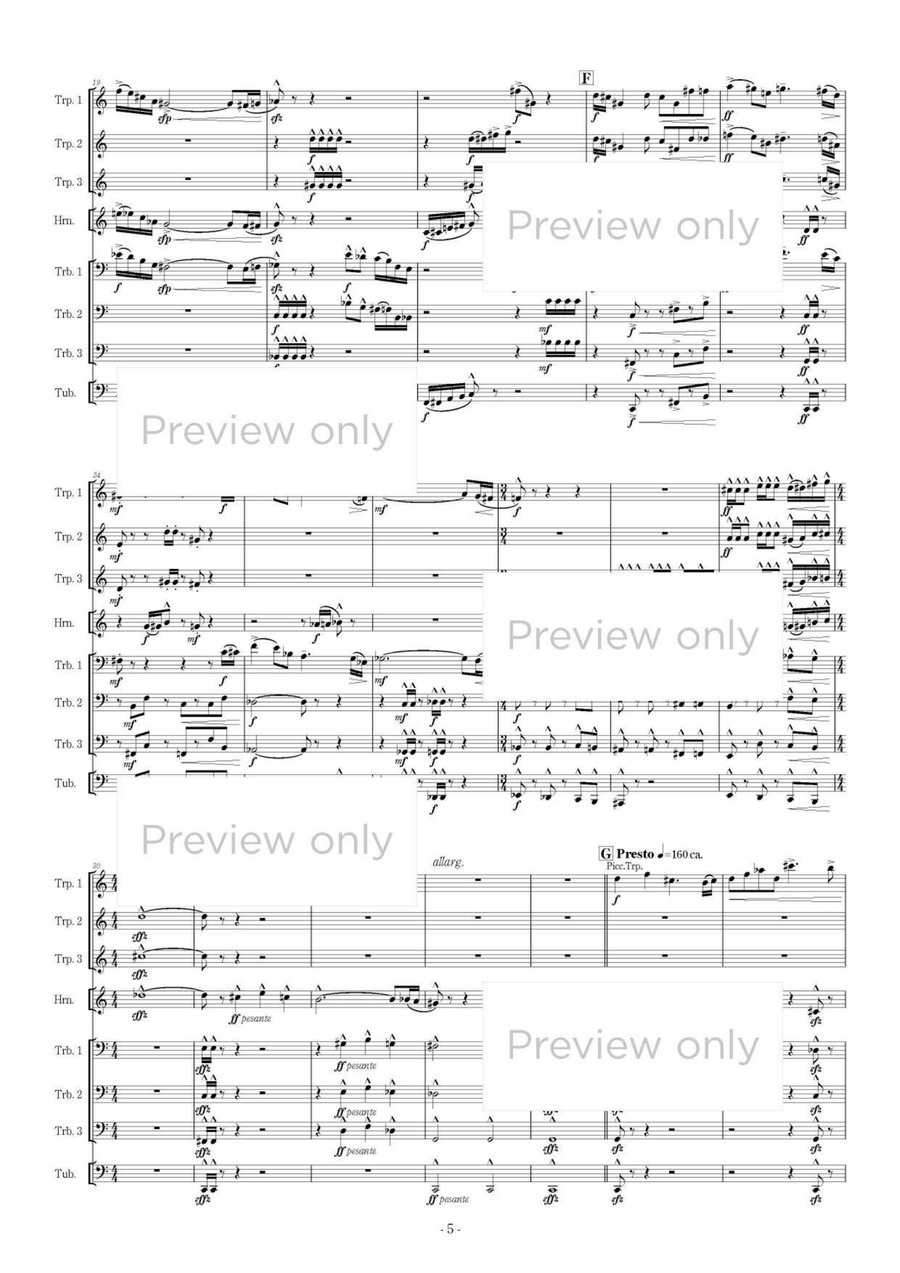 Three Ancient Rituals - Brass Octet Flugelhorn scores gallery preview page 6